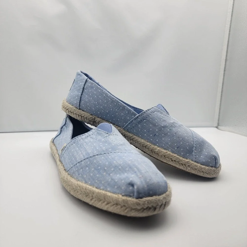 Womens 7.5‎ Alpargata Bliss Blue Tiny Chambray Dot NWT